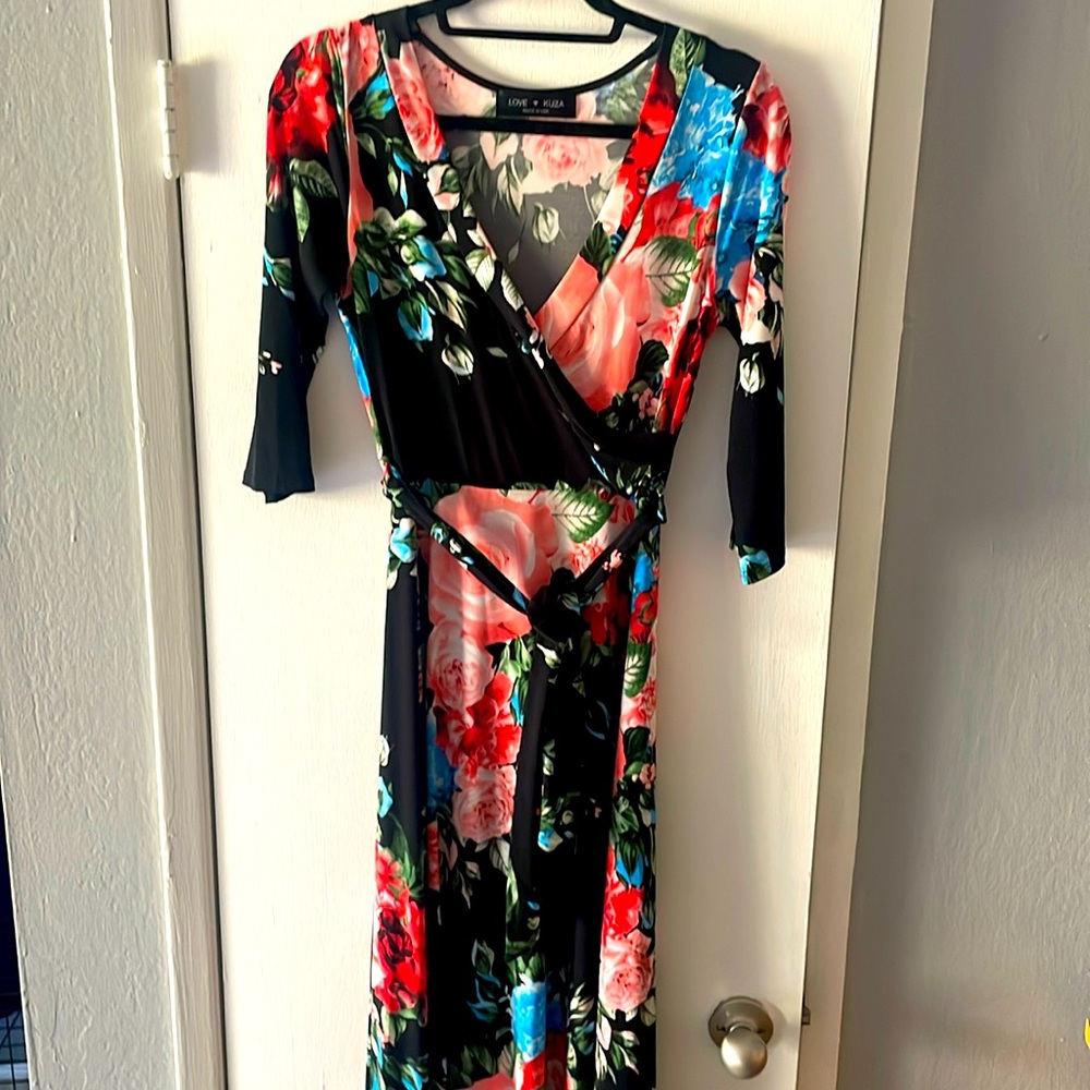 Love Kuza floral maxi dress with 3/4 sleeves